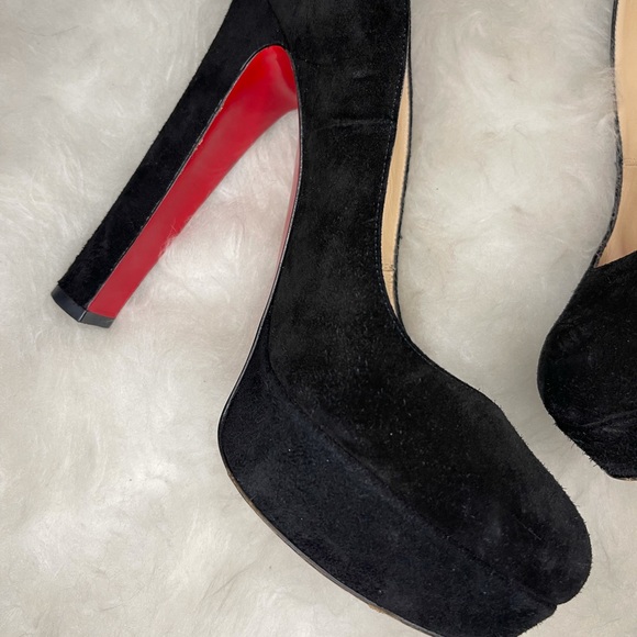 Christian Louboutin Vickybass 120 Black Suede Pumps - Picture 4 of 11